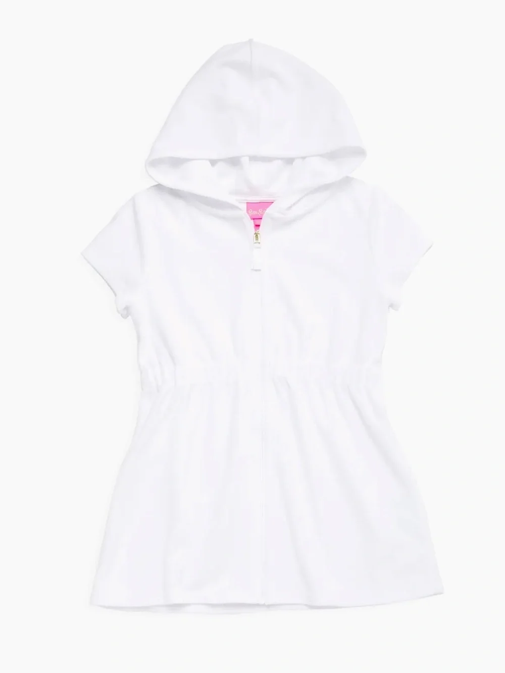 Lilly Pulitzer Chaplin White Full Zip Hooded Swim Cover Up Girl’s Size XL 12-14